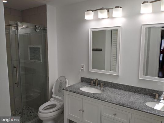 Bathroom, Dual Sink Vanities, Glass Shower, Interior