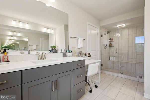 Bathroom, Dual Sink Vanities, Glass Shower, Interior