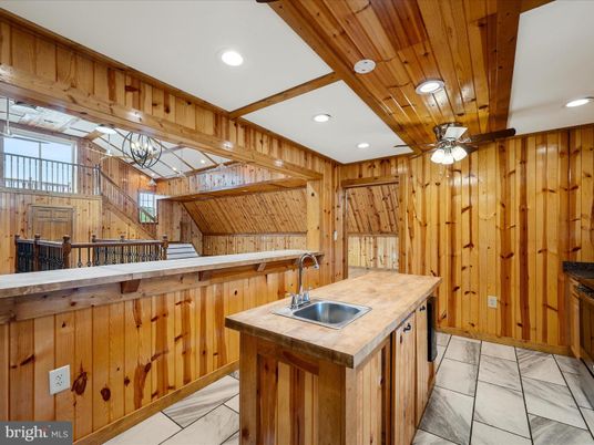 Interior, Kitchen, Marble, Recessed Lighting, Wooden Beams, Wooden Ceilings, Wooden Walls
