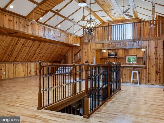 Interior, Kitchen, Pendant Lights, Recessed Lighting, Wooden Beams, Wood Texture Flooring, Wooden Walls