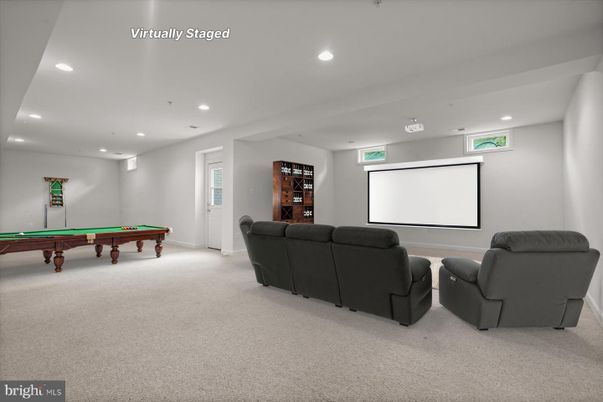 Billiard Table, Game Room, Interior, Projection Screen, Recessed Lighting, Theatre Room