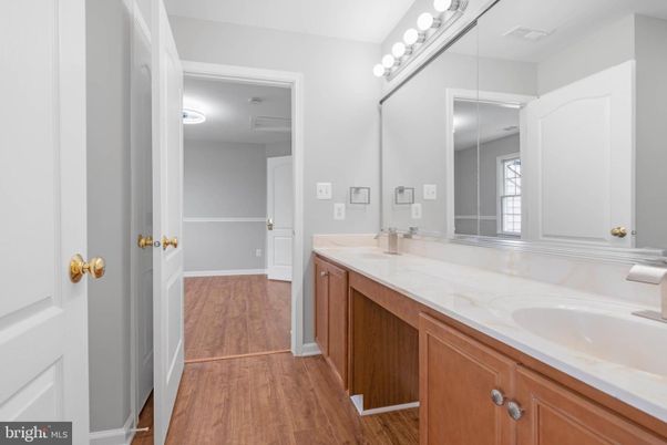 Bathroom, Dual Sink Vanities, Interior, Wood Texture Flooring