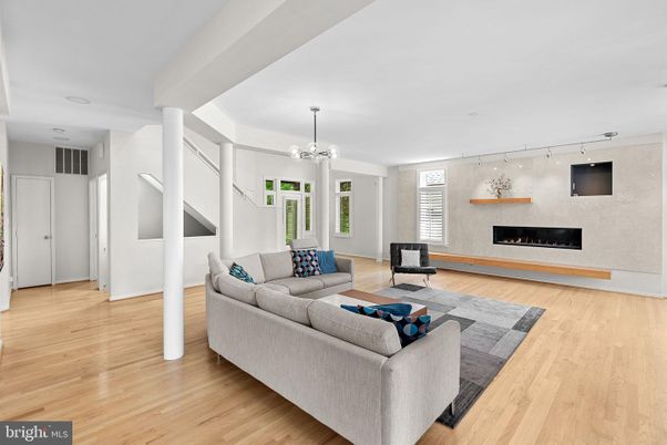 Fireplace, Interior, Living room, Pendant Lights, Wood Texture Flooring