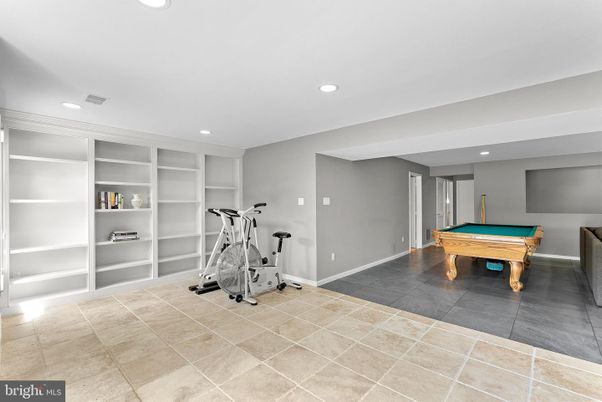 Billiard Table, Fitness Equipment, Game Room, Interior, Recessed Lighting