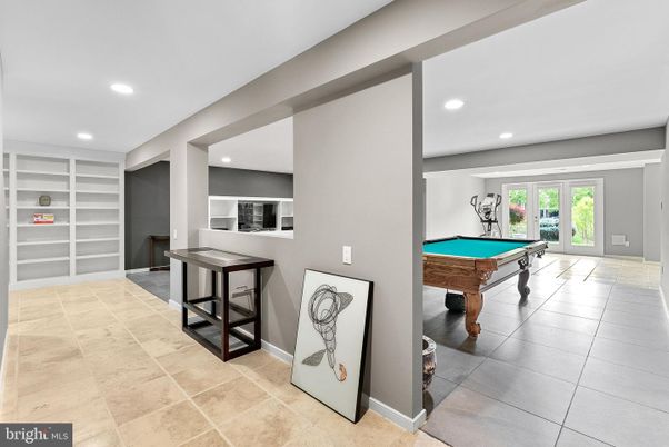 Billiard Table, Game Room, Interior, Recessed Lighting