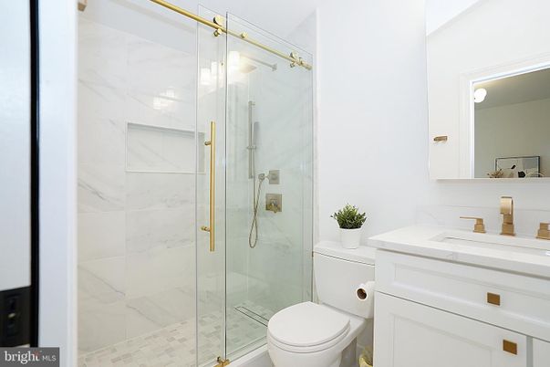 Bathroom, Glass Shower, Interior, Marble Walls