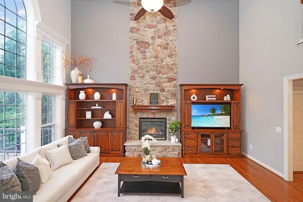 Fireplace, Interior, Living room, Stone Walls, Wood Texture Flooring