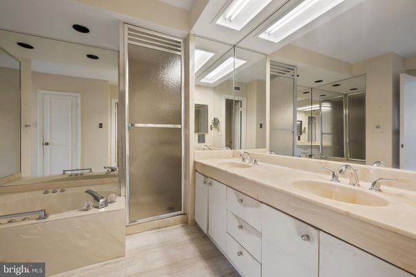 Bathroom, Dual Sink Vanities, Glass Shower, Interior
