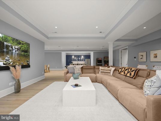 Interior, Living room, Pendant Lights, Recessed Lighting, Wood Texture Flooring