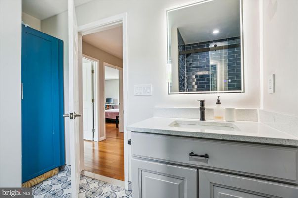 Bathroom, Interior, Recessed Lighting, Wood Texture Flooring