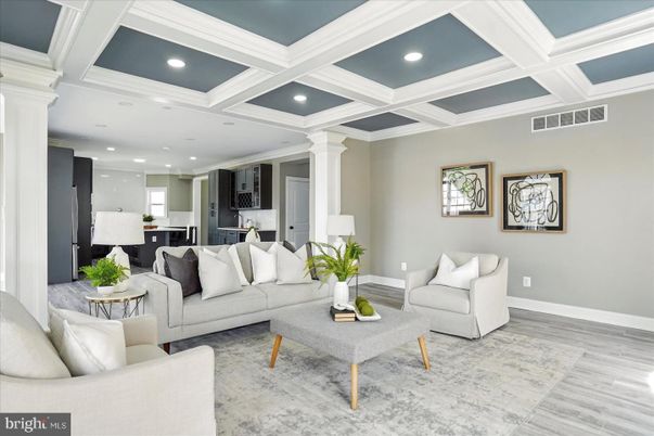 Interior, Kitchen, Living room, Recessed Lighting, Wood Texture Flooring