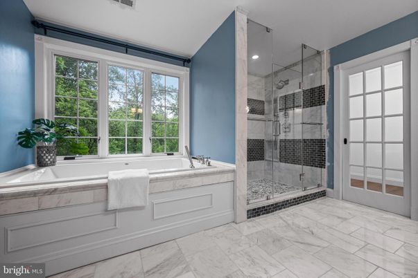 Bathroom, Glass Shower, Interior, Marble, Recessed Lighting