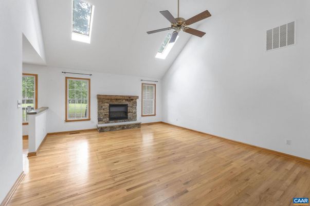 Empty room, Fireplace, Interior, Wood Texture Flooring