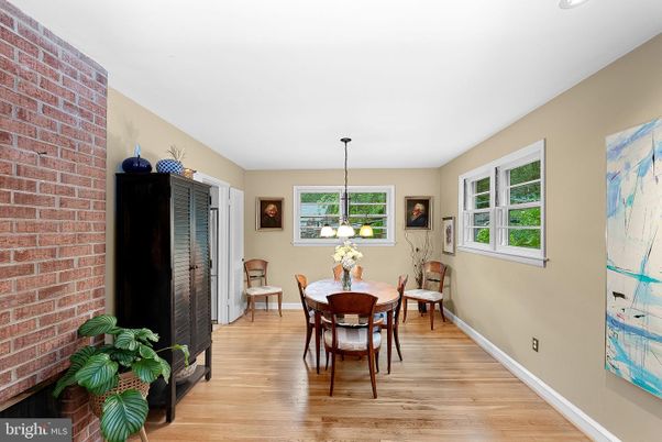 Dining room, Interior, Pendant Lights, Stone Walls, Wood Texture Flooring