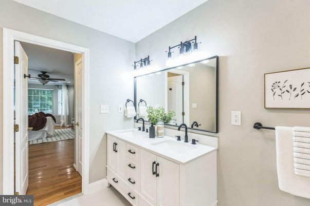 Bathroom, Dual Sink Vanities, Interior, Wood Texture Flooring
