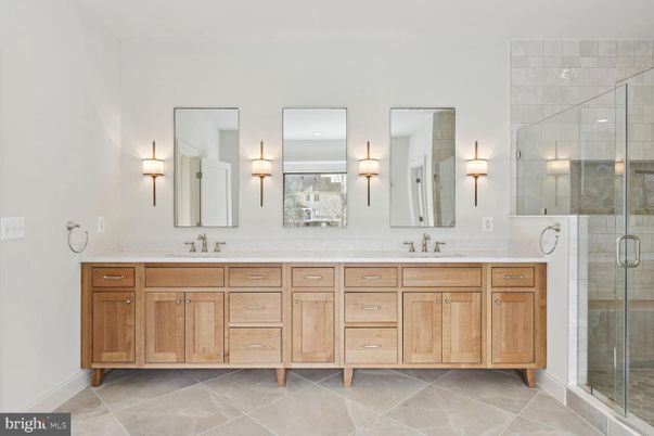 Bathroom, Dual Sink Vanities, Glass Shower, Interior