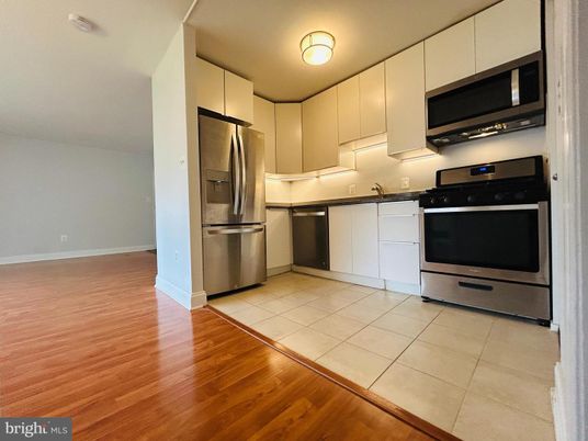 Interior, Kitchen, Stainless Steel Appliances, Wood Texture Flooring