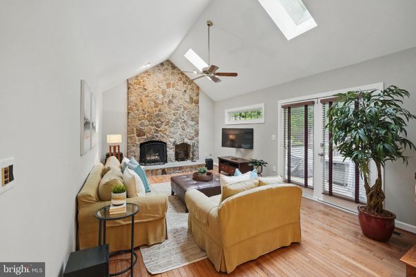 Fireplace, Interior, Living room, Stone Walls, Wood Texture Flooring
