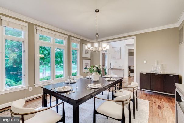 Chandelier, Dining room, Interior, Wood Texture Flooring