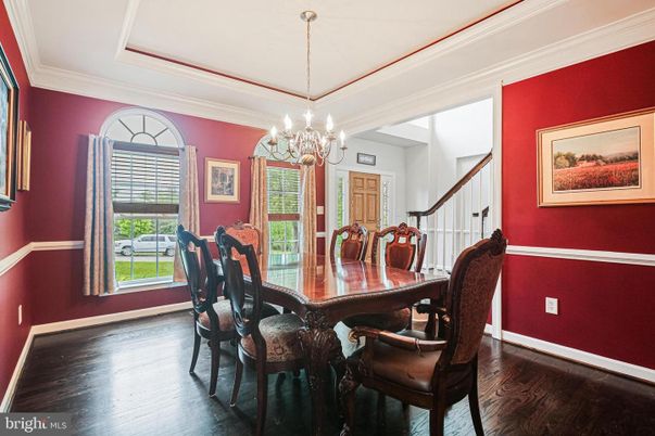Chandelier, Dining room, Interior, Wood Texture Flooring