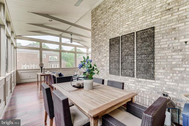 Dining room, Interior, Stone Walls, Wood Texture Flooring