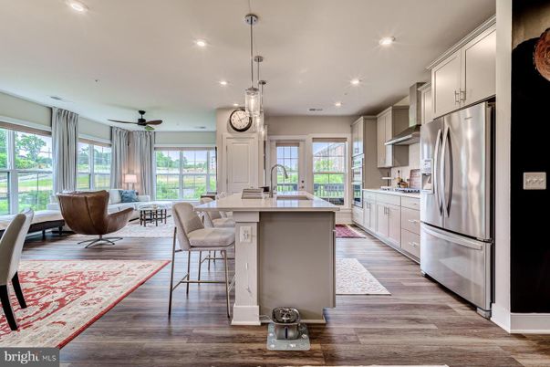 Dining room, Interior, Kitchen, Living room, Pendant Lights, Recessed Lighting, Stainless Steel Appliances, Wood Texture Flooring