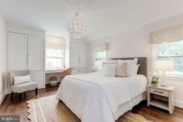 Bedroom, Chandelier, Interior, Recessed Lighting, Wood Texture Flooring