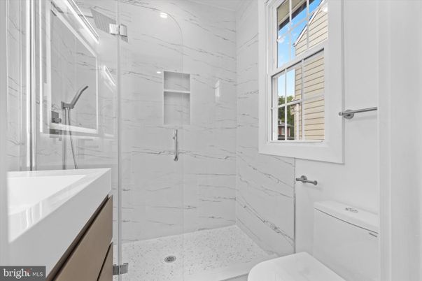 Bathroom, Glass Shower, Interior, Marble Walls