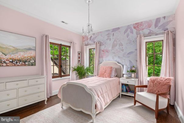 Bedroom, Chandelier, Interior, Wood Texture Flooring
