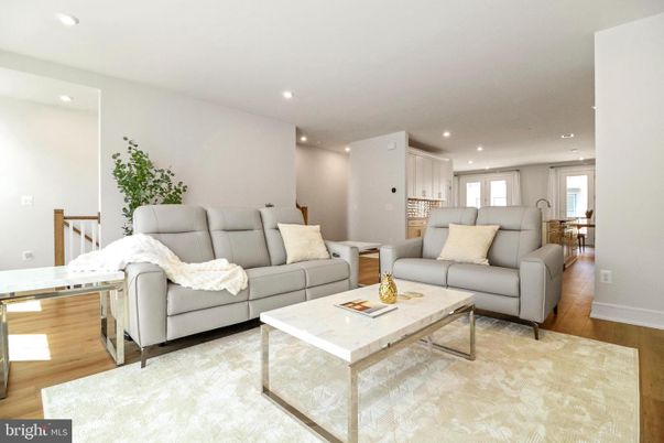 Dining room, Interior, Living room, Recessed Lighting, Wood Texture Flooring