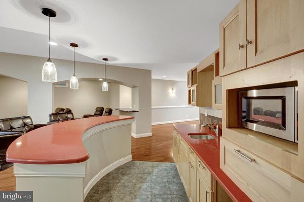 Interior, Kitchen, Pendant Lights, Wood Texture Flooring