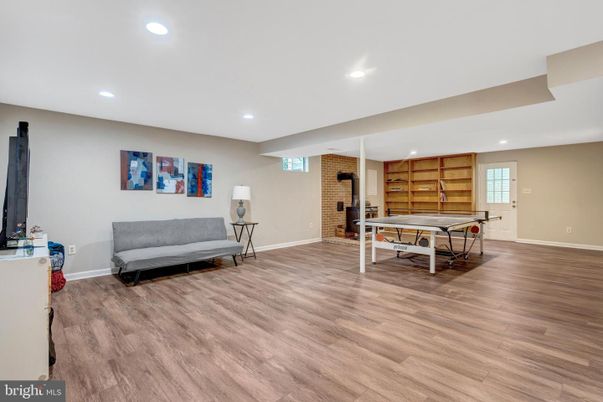 Interior, Recessed Lighting, Stone Walls, Wood Texture Flooring