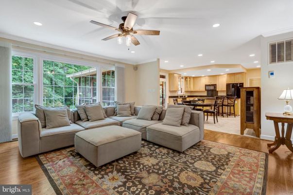 Dining room, Interior, Kitchen, Living room, Recessed Lighting, Stainless Steel Appliances, Wood Texture Flooring