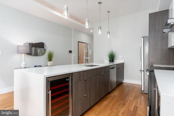Interior, Kitchen, Pendant Lights, Stainless Steel Appliances, Wood Texture Flooring