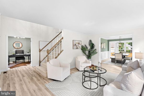 Dining room, Interior, Living room, Pendant Lights, Wood Texture Flooring