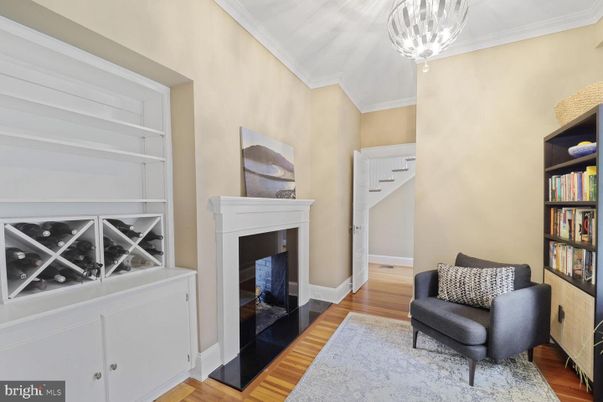 Fireplace, Interior, Pendant Lights, Wood Texture Flooring