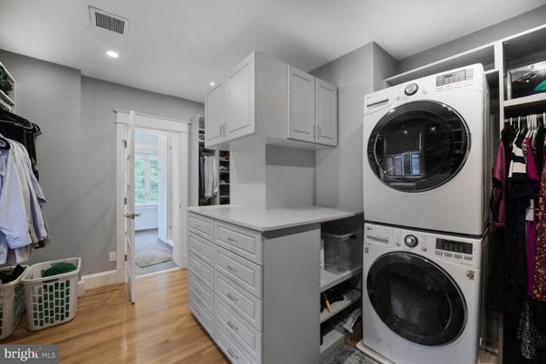 Interior, Recessed Lighting, Utility Closets, Washer, Wood Texture Flooring