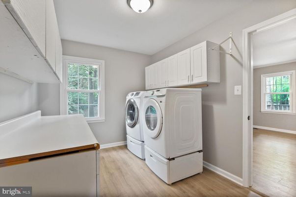 Interior, Washer, Wood Texture Flooring