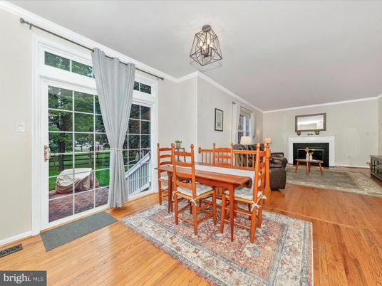 Dining room, Fireplace, Interior, Wood Texture Flooring