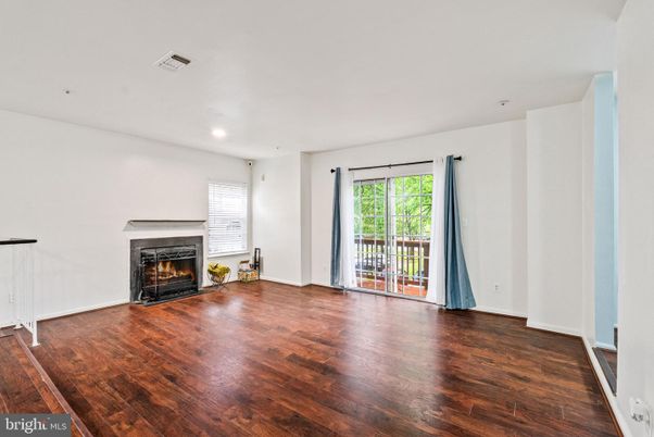 Empty room, Fireplace, Interior, Recessed Lighting, Wood Texture Flooring