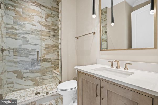 Bathroom, Glass Shower, Interior, Marble Walls