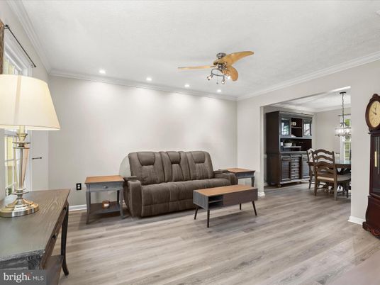 Dining room, Interior, Pendant Lights, Recessed Lighting, Wood Texture Flooring