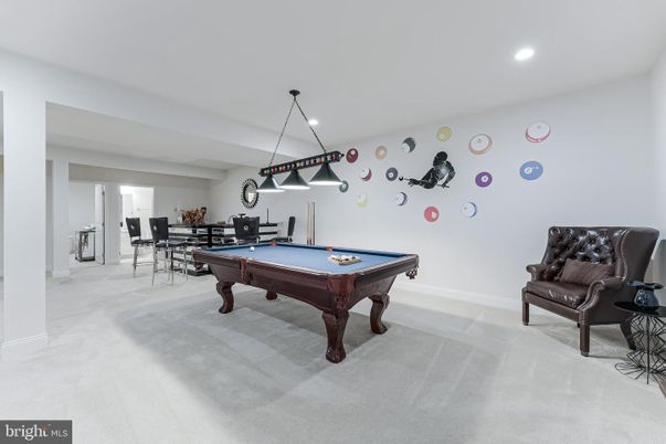 Billiard Table, Game Room, Interior, Pendant Lights, Recessed Lighting