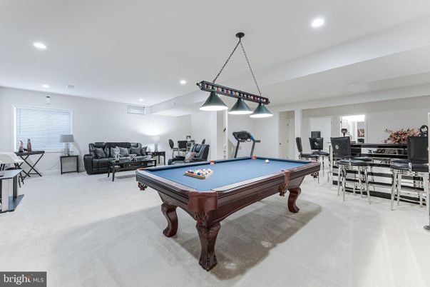 Billiard Table, Game Room, Interior, Living room, Pendant Lights, Recessed Lighting