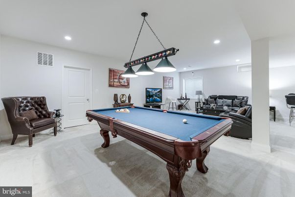 Billiard Table, Chandelier, Game Room, Interior, Pendant Lights, Recessed Lighting