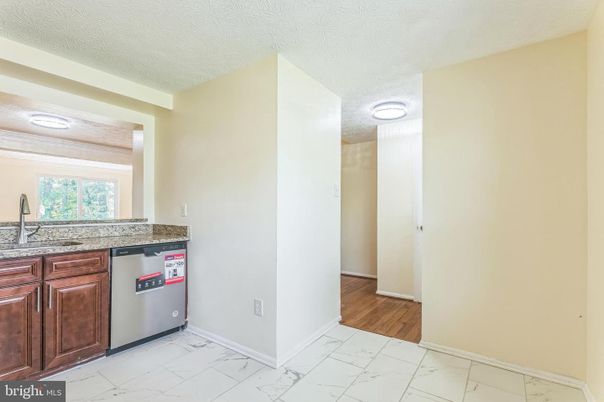 Interior, Kitchen, Marble, Recessed Lighting, Wood Texture Flooring