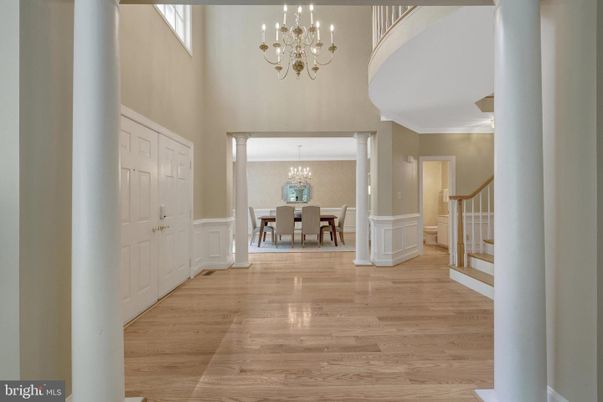 Chandelier, Dining room, Interior, Wood Texture Flooring