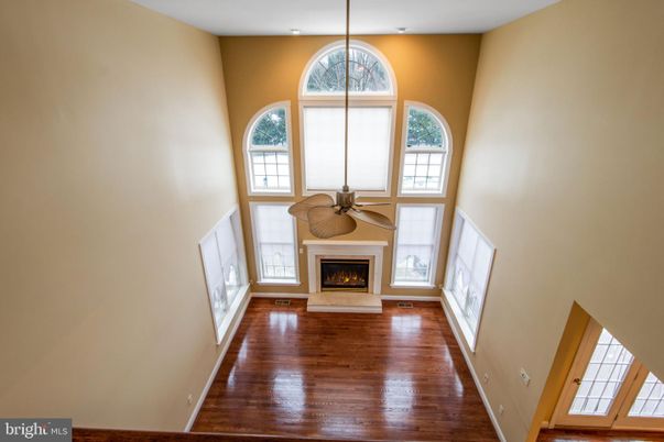 Empty room, Fireplace, Interior, Recessed Lighting, Wood Texture Flooring