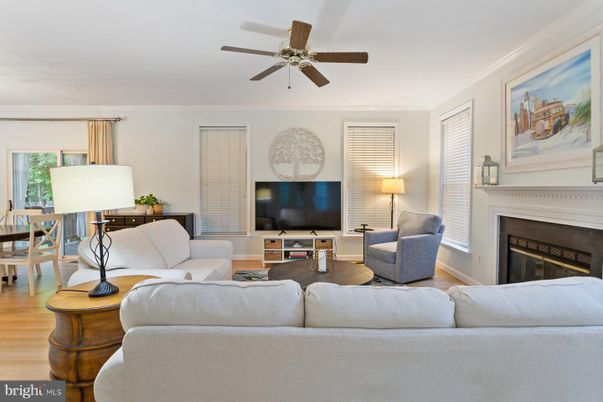 Dining room, Fireplace, Interior, Living room, Wood Texture Flooring