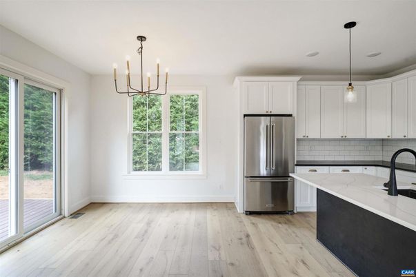 Interior, Kitchen, Pendant Lights, Stainless Steel Appliances, Wood Texture Flooring